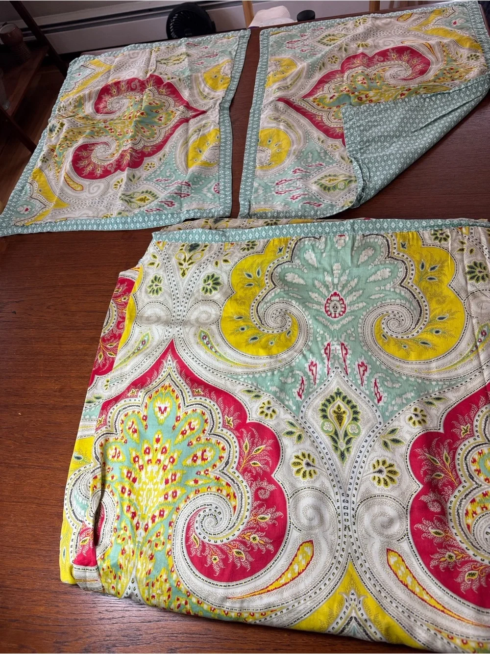 Anthro Echo Jaipur Reversible Paisley-Print Duvet Cover and Shams